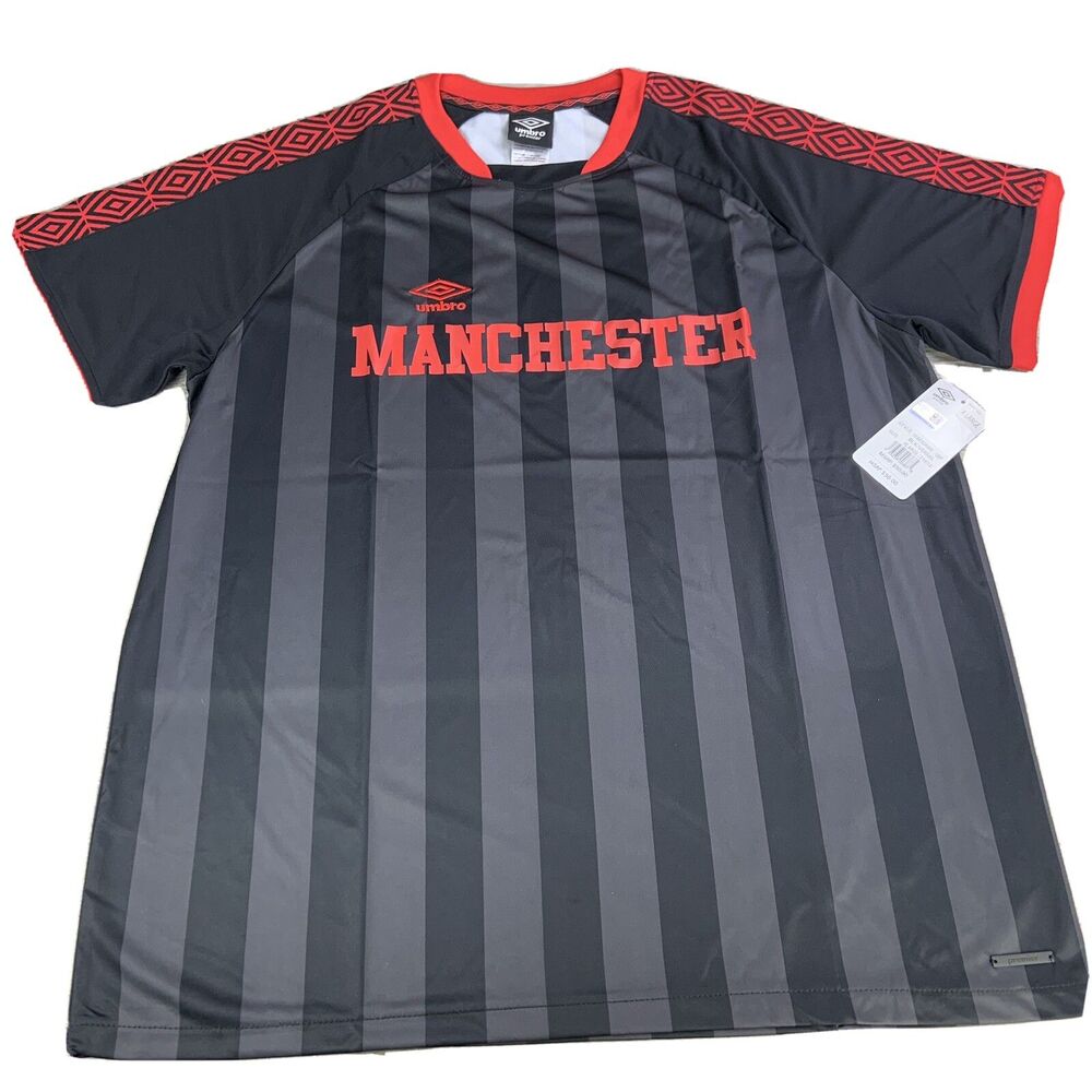 NWT Manchester United Umbro Black & Red Soccer Jersey Men’s Size Medium